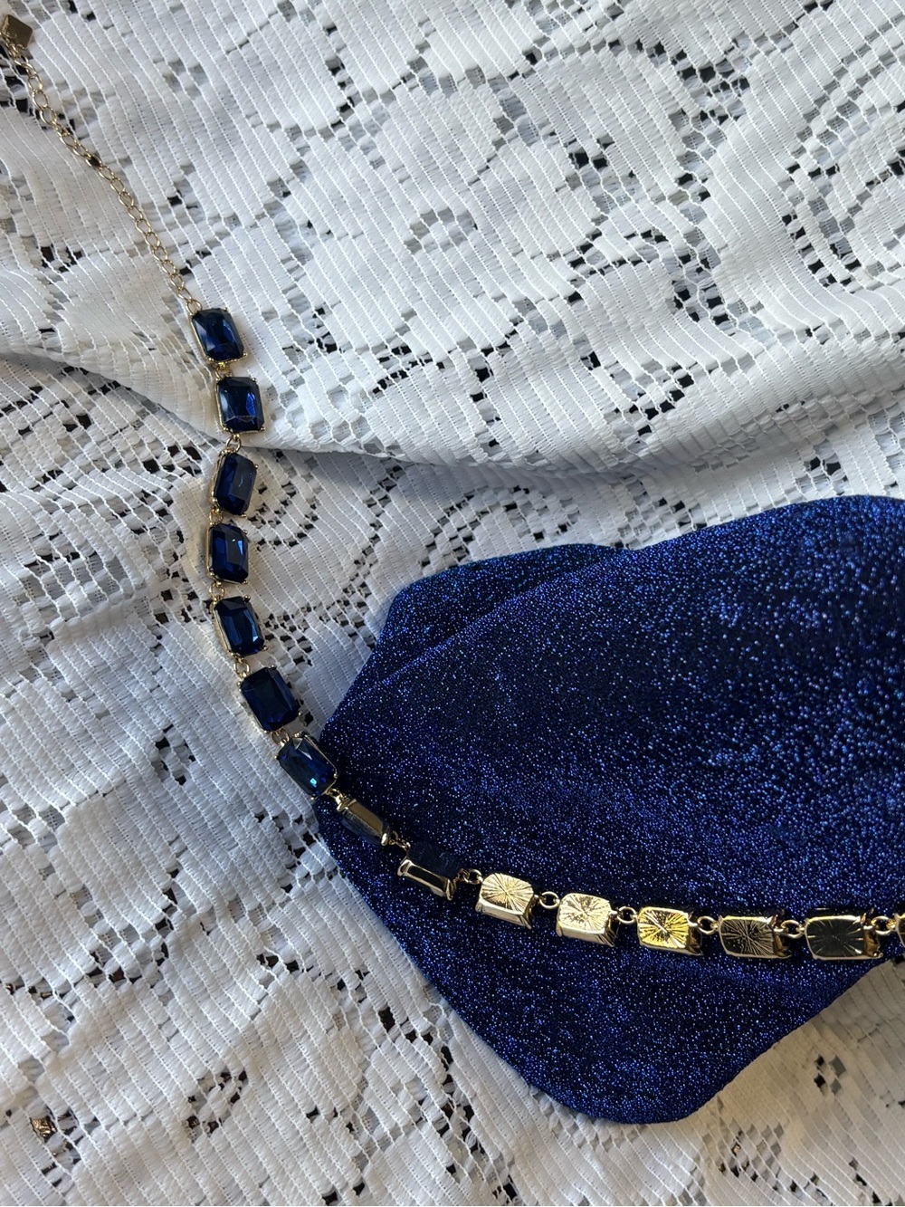 Park Lane Noble Retired Royal Blue Crystal Link Necklace Statement - Picture 9 of 11